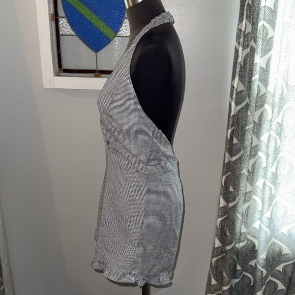 Wild Honey 100% Cotton Gingham Halter Open Back Romper - Picture 5 of 8